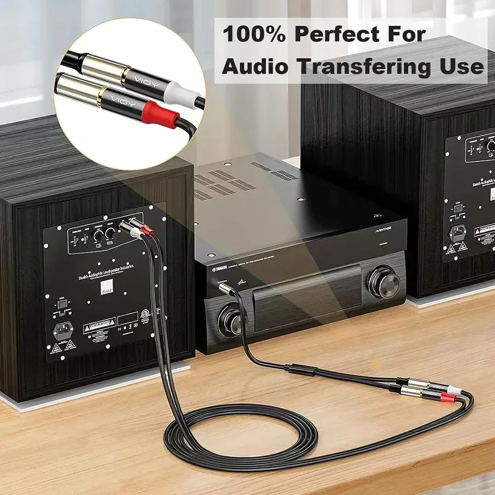 Przedłużacz audio stereo RCA Podwójnie ekranowany kabel rozgałęźny 2RCA męski na 2RCA żeński do wzmacniacza Głośnik DVD TV itp.