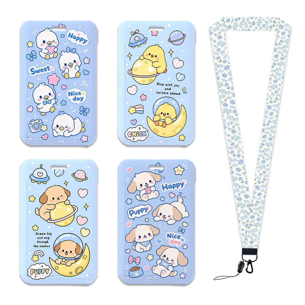 Cartoon Lanyards Keychain Animated Cute Dogs Frogs Badge Holder ID Credit Card Pass Hang Rope Lanyard Keys Accessories Gifts