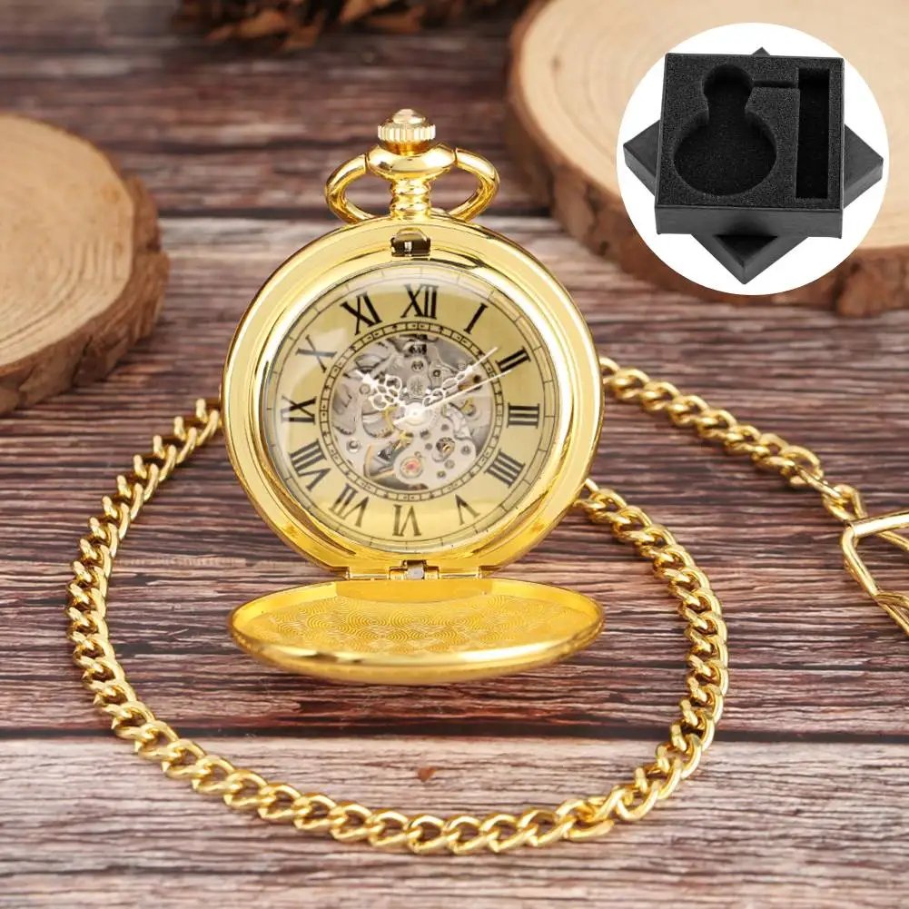 

Винтажные роскошные золотые автоматические механические карманные часы с римскими цифрами, циферблат, щит, узор, брелок-цепочка, кулон, часы, ретро-подарок для мужчин
