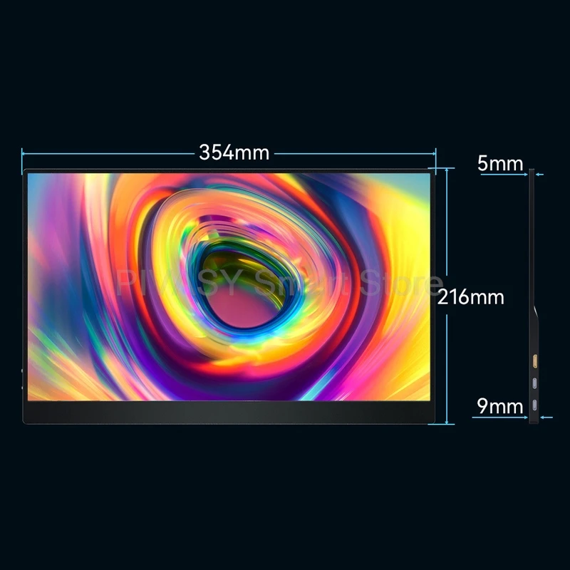 15.6インチQLEDポータブルモニター クラシックスタイル 60Hz タッチスクリーン搭載 1080P ノートパソコン、スマートフォン、Switch対応 高色域 FreeSync TV