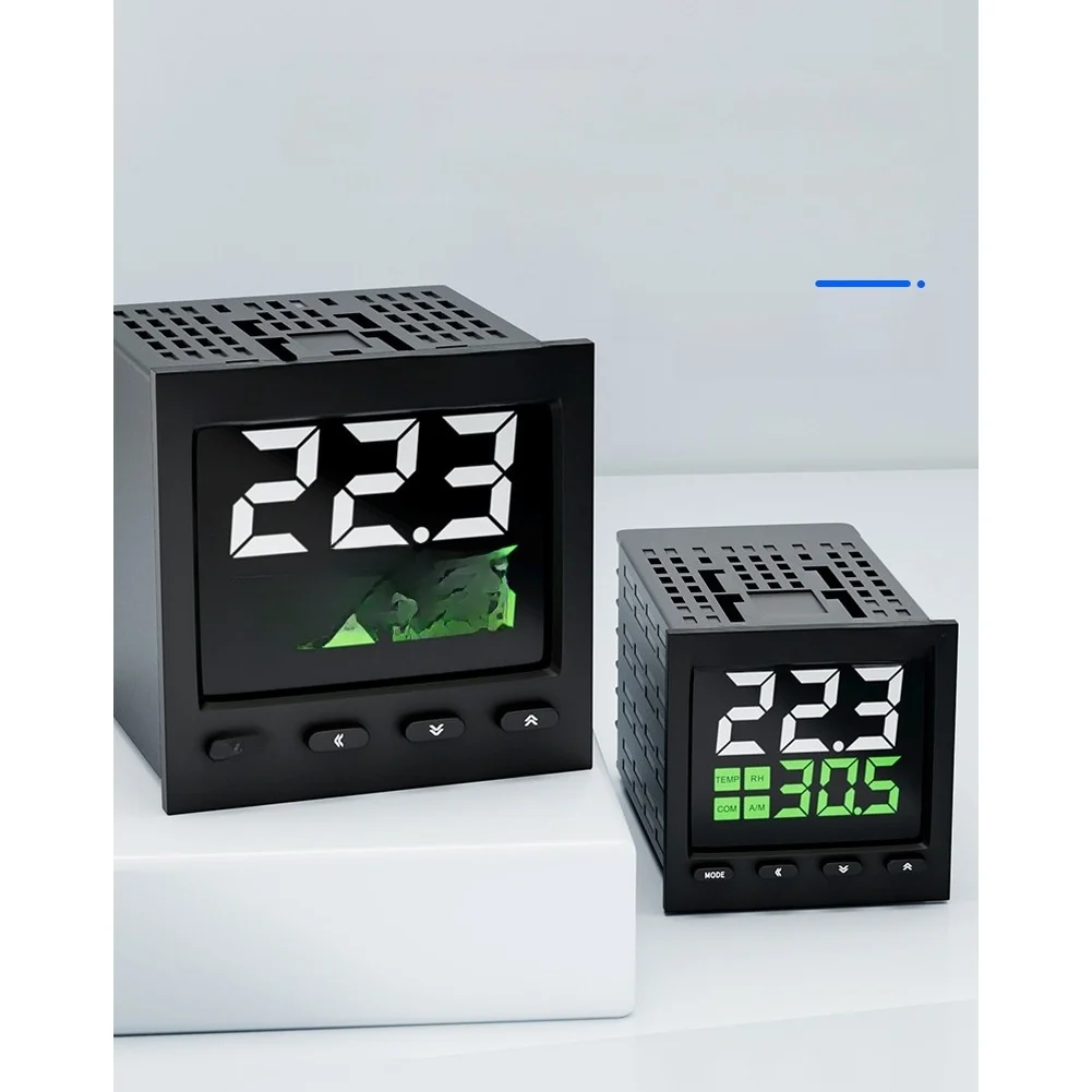 1 Piece Digital Temperature Humidity Controller Automatic Heating Dehumidifier With RS485 For Electrical Panel Mount Black