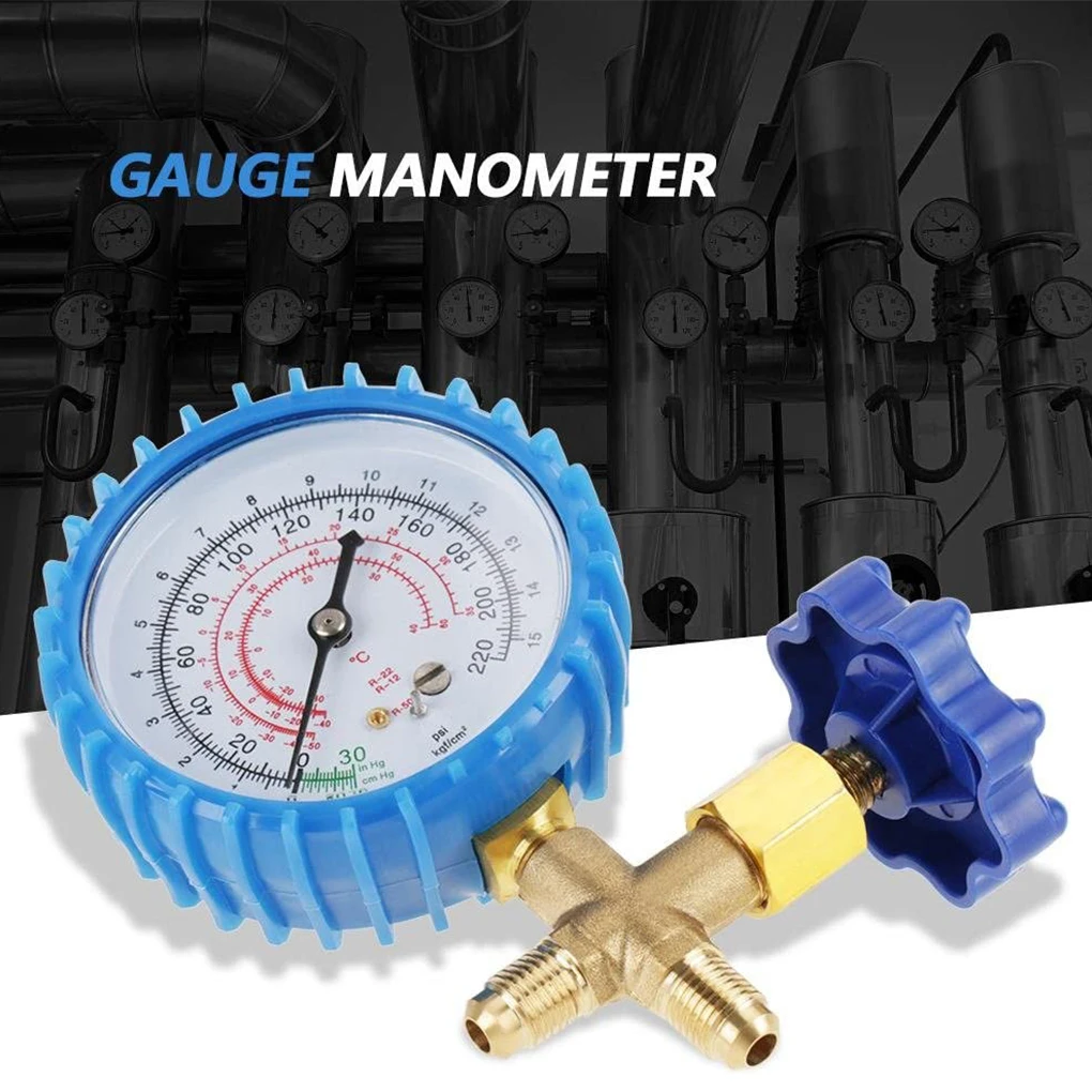 Plastic Metal Air Conditioning Refrigerant Pressure Gauge Portable Detachable Graduated Professional Measurement Meter