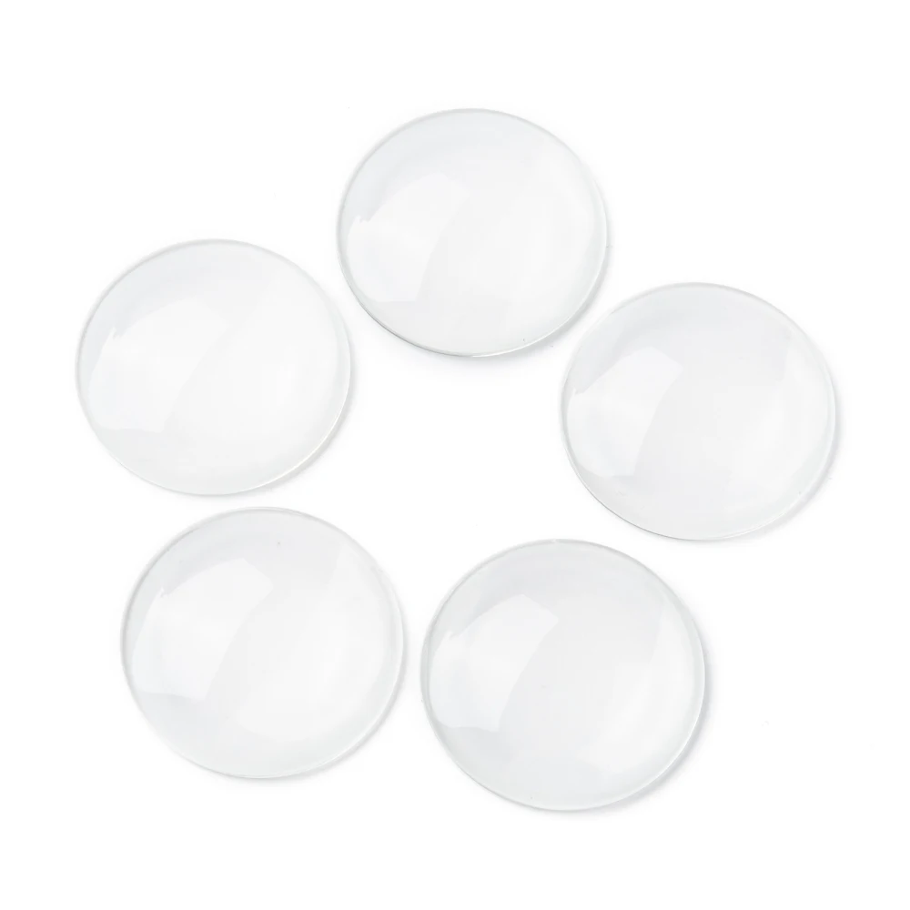 

50pcs 45mm Transparent Flat Round Glass Cabochons for DIY Jewelry Making Creative Decor