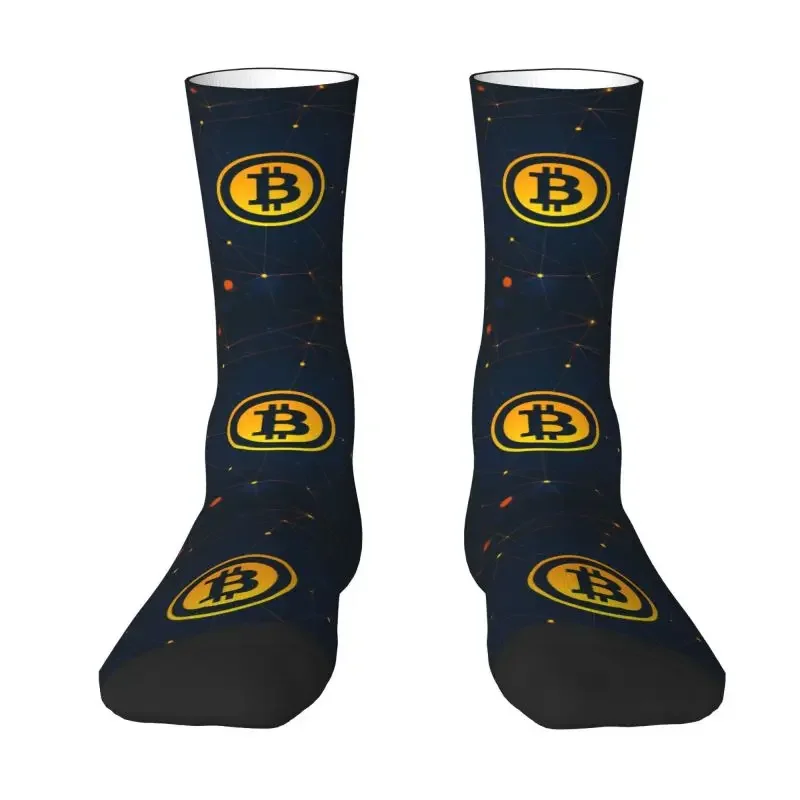 

Bitcoin Digital Art Currency Men Women Crew Socks Unisex Fashion 3D Printing Cryptocurrency Btc Blockchain Geek Dress Socks