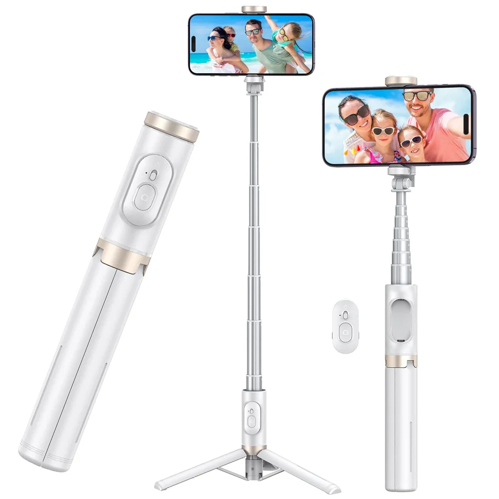 

Aluminum Selfie Stick Tripod Extendable Monopod with Remote for iPhone 14 13 Pro Max Xiaomi Huawei Phone Selfies Video Recording