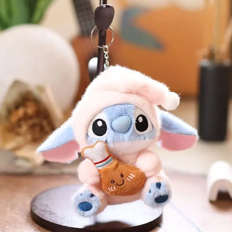 Kawaii Stitch Portachiavi Stitch Portachiavi Accessori Lilo & stitch Portachiavi in peluche Bambola Peluche Giocattolo Zaino Ciondolo Borsa Portachiavi per auto