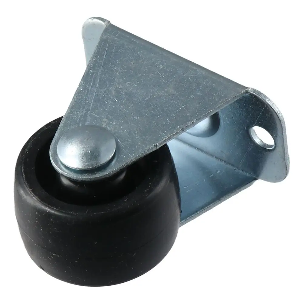 4 szt. Niskoprofilowe czarne gumowe kółka obrotowe Małe kółka do wózków 1'' Kółka stałe do stołu warsztatowego