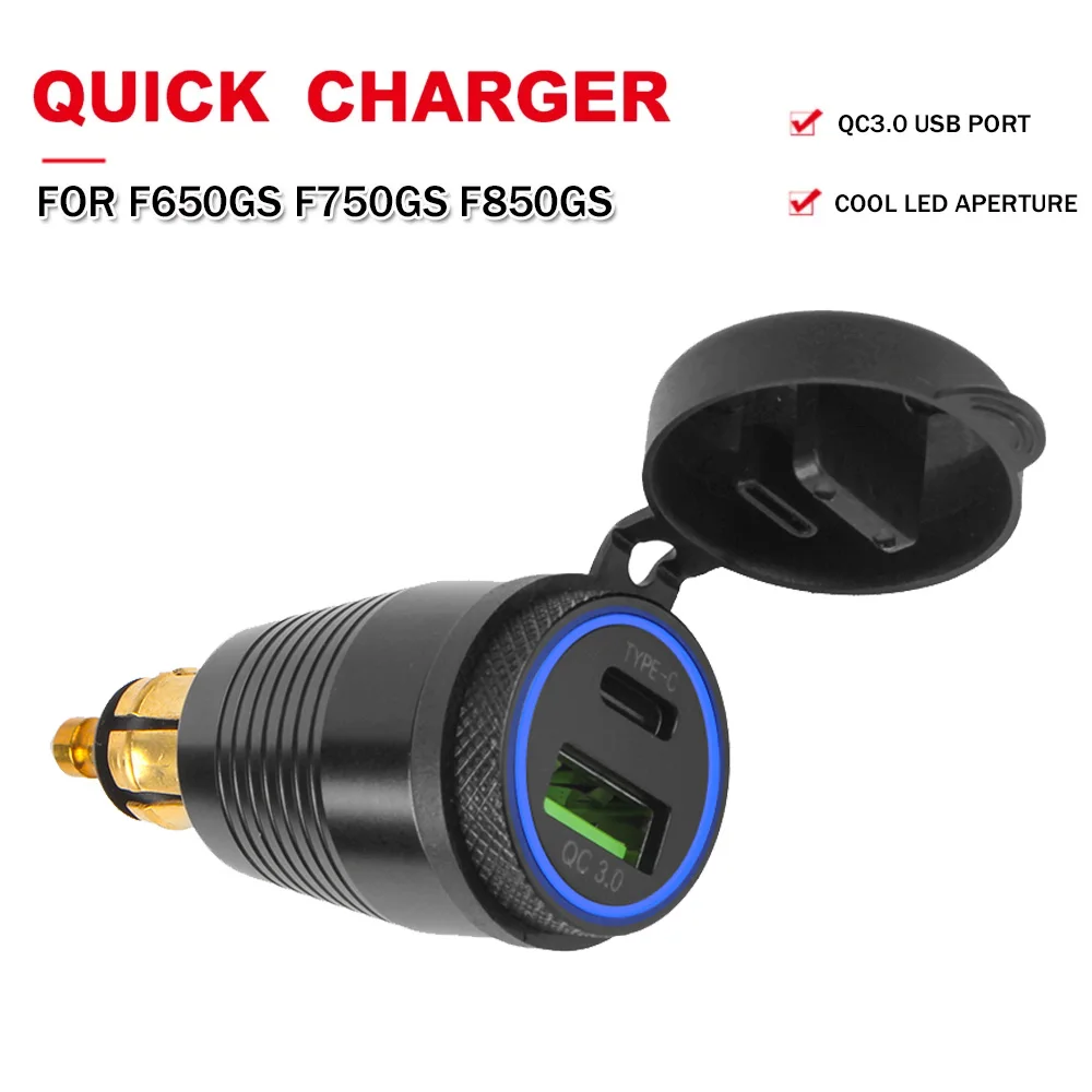 For BMW F750GS r1150 rt r1200rt f 800 gs F650GS F850GS Motorcycle Quick Charge USB Power Adapter DIN Socket Charger accessories