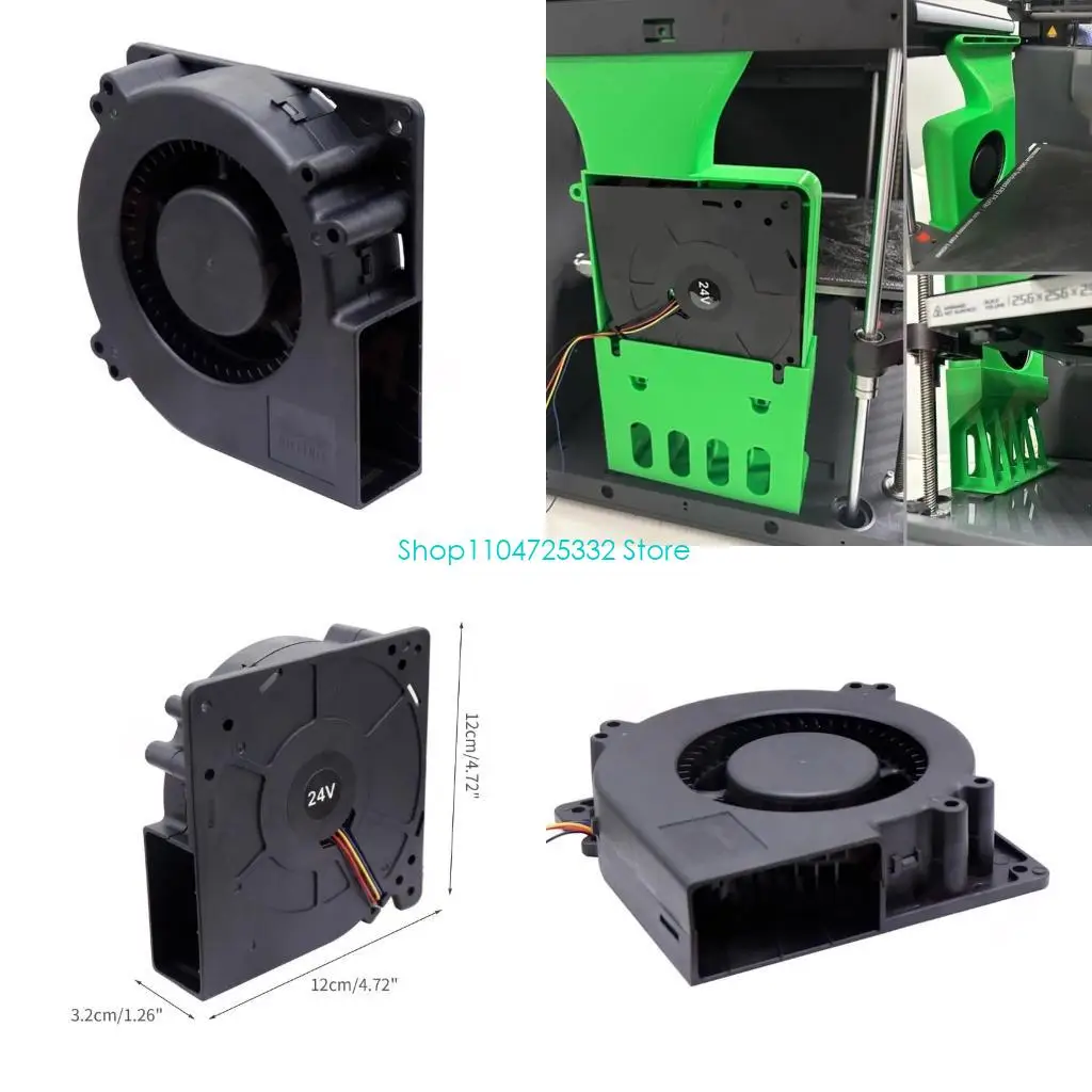 

P5EA DualBall Bearing DC24V Blower Fan for Bambu Lab P1P 3D Printer Cooling 12032