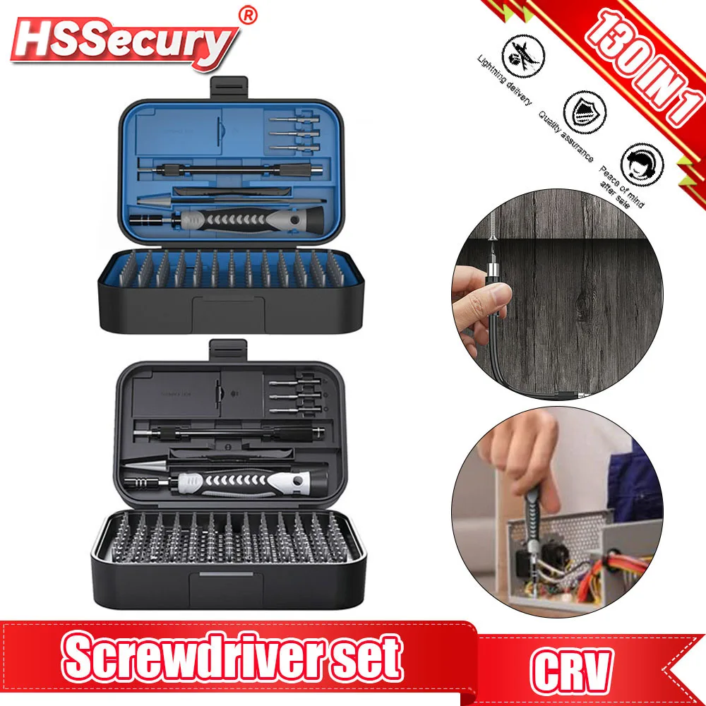 

Precision Screwdriver Set 130/132 In 1 CR-V Screwdrivers Kit 117 Magnetic Screw Bits Combination Tool For Laptop Repair Tools