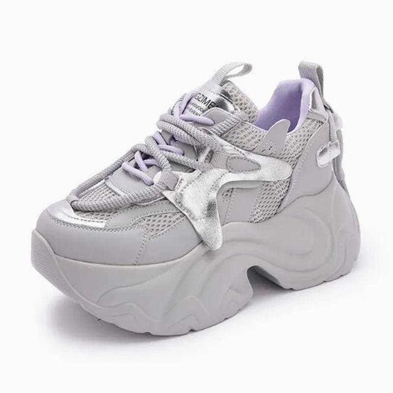

9CM Thick Bottom Sneakers Women Platform Breathable Mesh Casual Dad Shoe Ladies Chunky Vulcanized Sport Shoes Woman Basket Femme