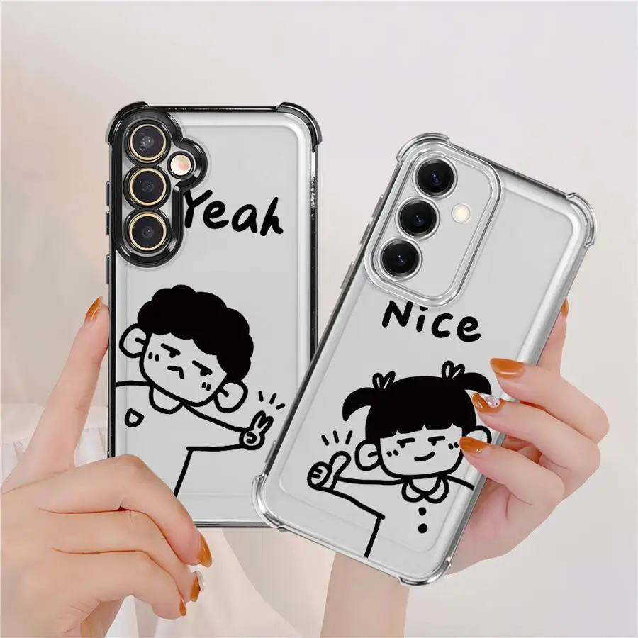 Cartoon Couple Case for Samsung Galaxy A52 A17 A16 A15 A21s A33 A25 A13 A26 A35 A36 A24 Phone Cover