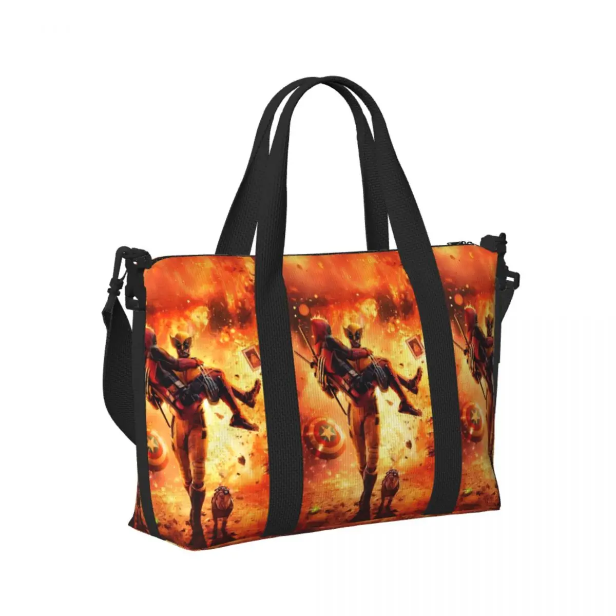 Aangepaste Wolverine Tote Bag Dames Grote Capaciteit Anime Cartoon Cool Superheld Gym Strand Schouder Reistas