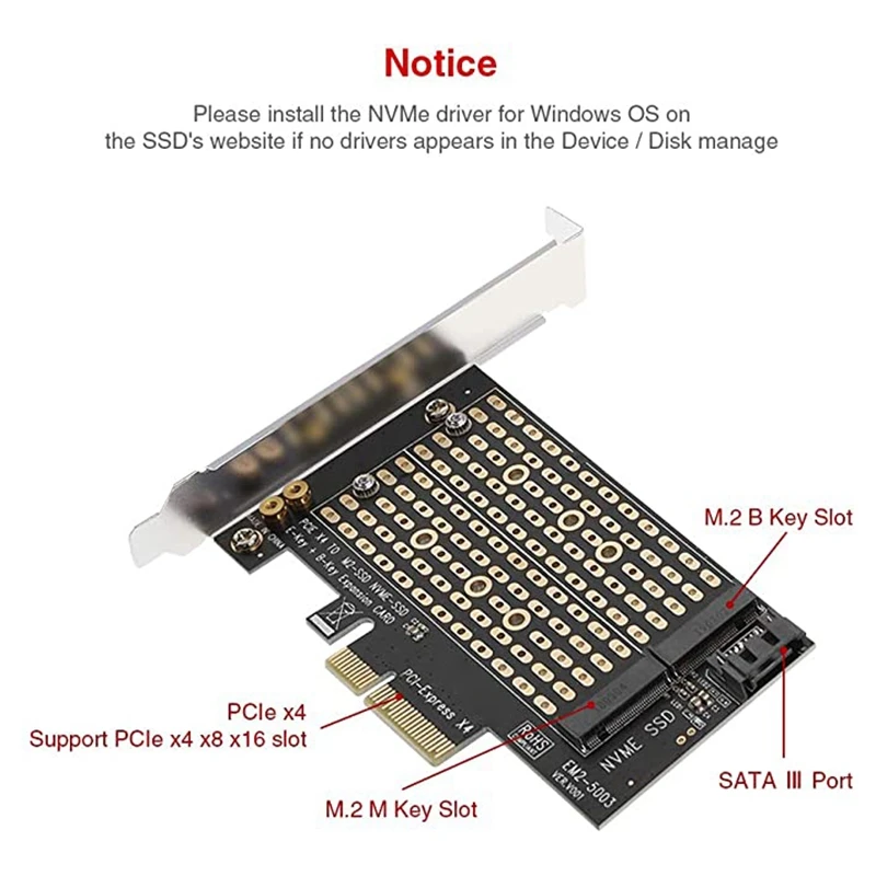 Pci-e X4 supporto per scheda adattatore M-Key NVME B-Key SATA SSD scheda adattatore di espansione a doppio protocollo