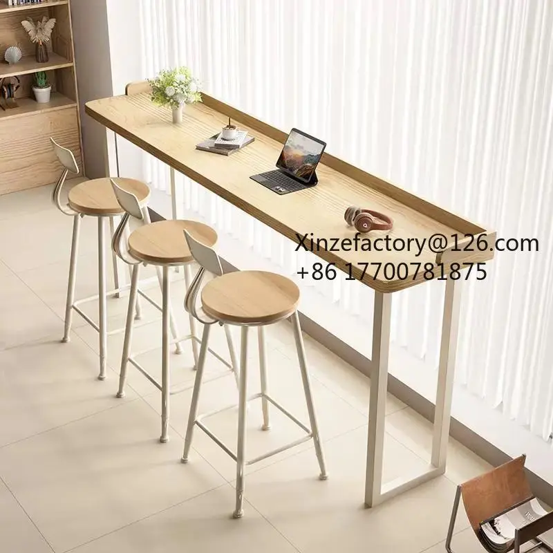 Factory Direct 2026 Top Rated Low Bar Table Against the Wall By the Window Table Fast Food Restaurant Canteen Snack Bar Noodle R