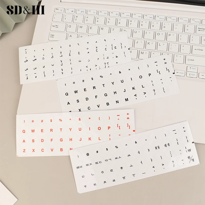 

Round Keyboard Sticker Transparent Keyboard Cover English/Korea/Russian/Arabic Sticker For Dust Protection Laptop Accessories