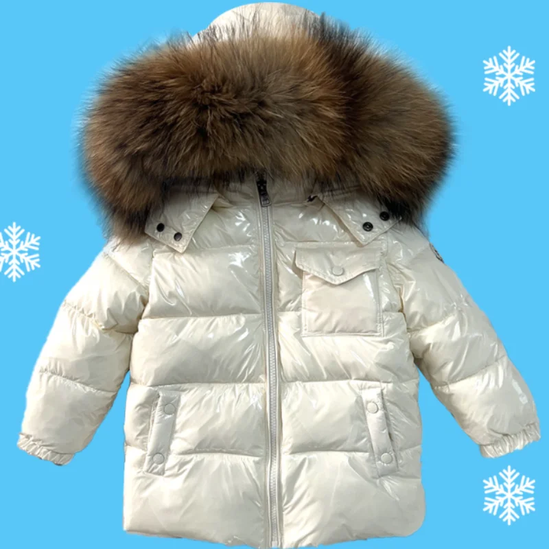 New children's down boys long girls winter clothing Europe and the United States baby thickened down jacket children's coat