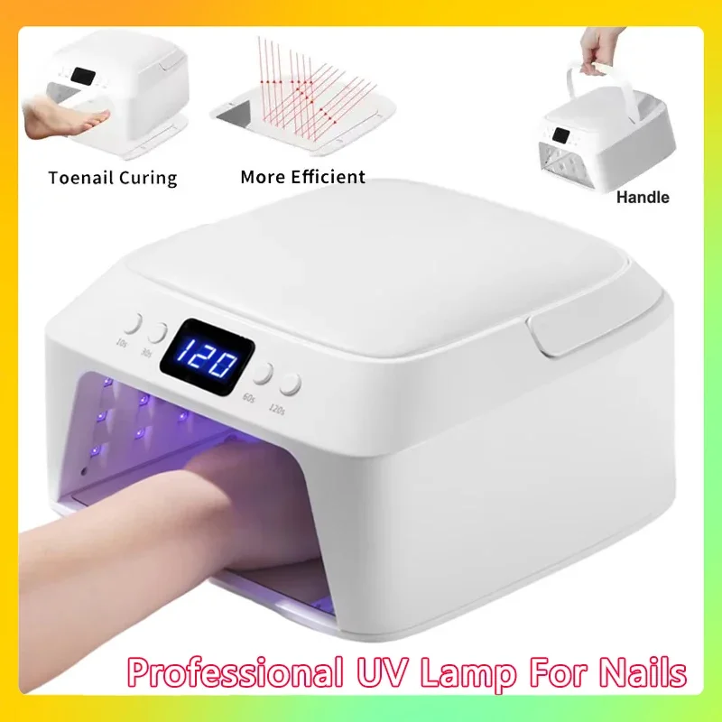 

Для ногтей, маникюра, педикюра, 71 светодиодов, УФ-лампа для ногтей, большое пространство, сушилка для ногтей с подушкой для рук, умный датчик, 72 Вт, профессиональная УФ-лампа