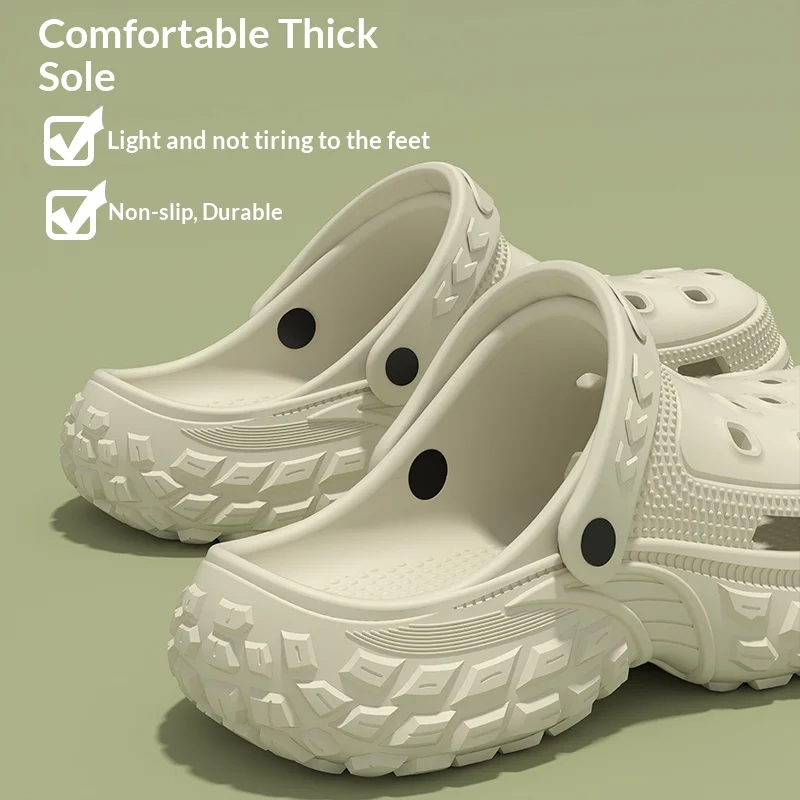 Youth all-match breathable platform clogs, shock absorbing solid EVA material daily home beach footwear JM-2615