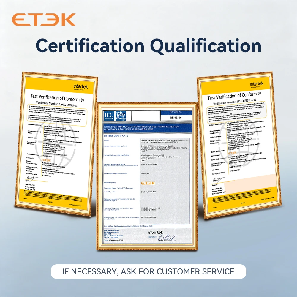 ETEK Residual Automatic Circuit Breaker  10KA 1P+N Curve B/C With Over Current Leakage Protection 30mA Type A EKL17-40H