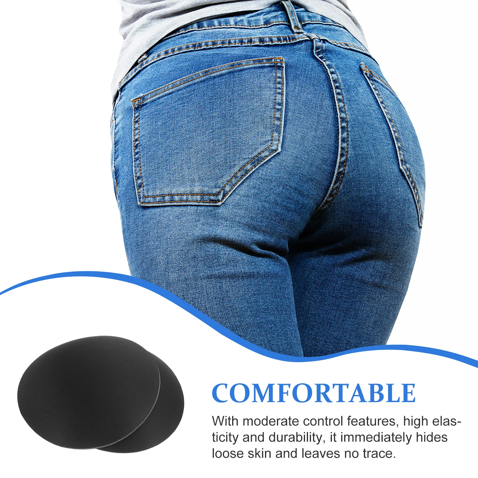 

1Pair Hip Pads Reusable Comfortable Sponge Fabric Butt-Lift Insert Washable Hip Enhancer for Social Party Wedding Dancing