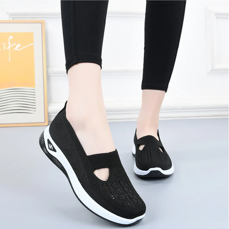 2024 Summer New Women Sneakers Mesh Breathable Women Shoes Fashion Soft Sole Women\'s Casual Shoes Anti-slip Walking Shoes Flats