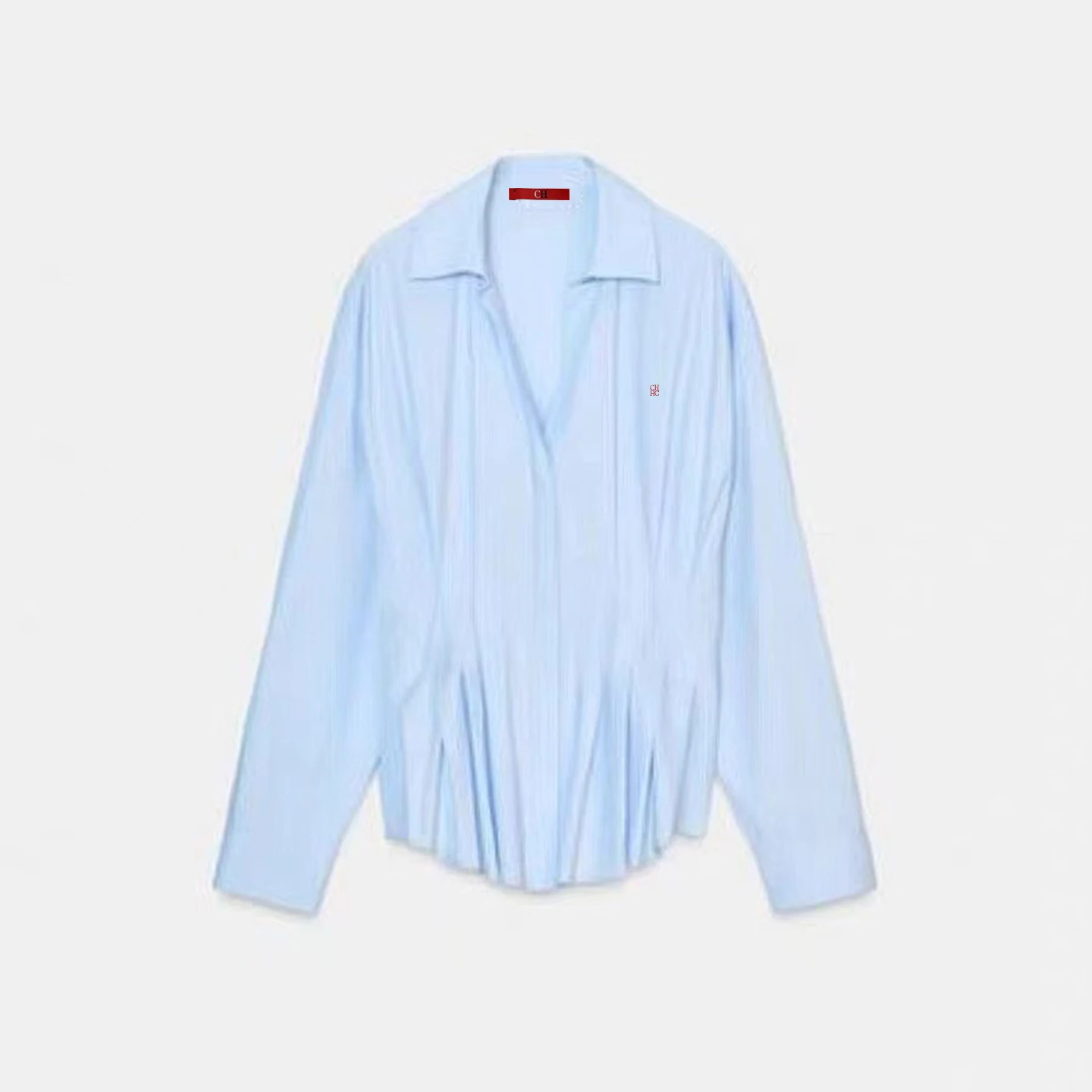 CH Elegante Bürokleidung Frühling Herbst Mode Damen Gestreiftes Hemd Blau Langarm Bluse Lässige Lose Passform Knopfleiste Kragenoberteil – Detail 4
