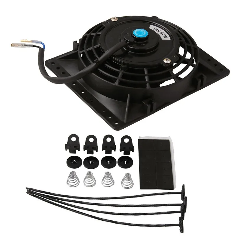 Car Modification Radiator Cooling Fan Installation Kit 12V 80W High-Power Fan