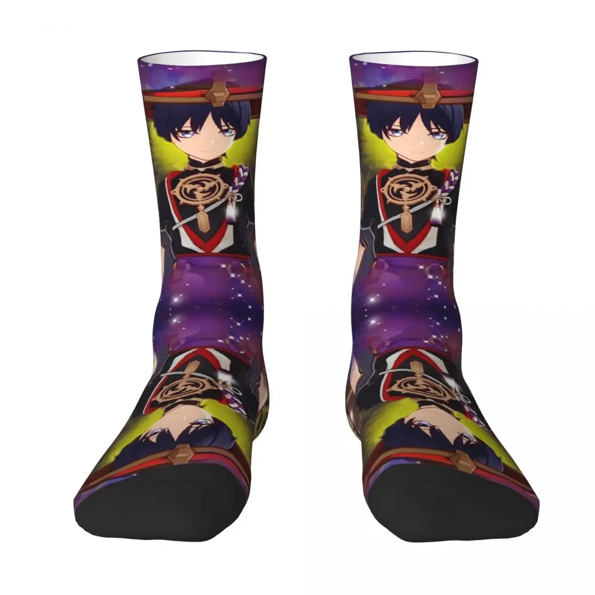 Scaramouche Genshin Impact Husbando Socks Harajuku Super Soft Stockings All Season Long Socks Accessories for Man Woman Gifts