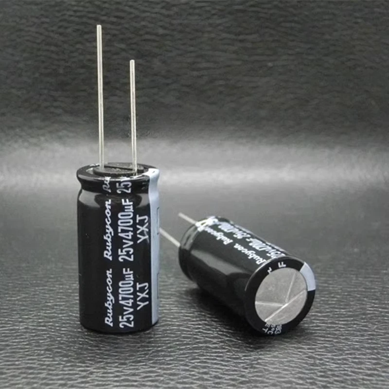 (2개) 루비콘 25v4700uF 알루미늄 전해 콘덴서 YXJ 고주파 장수명 16*31.5mm 4700uf25v 스루홀 고정형 콘덴서