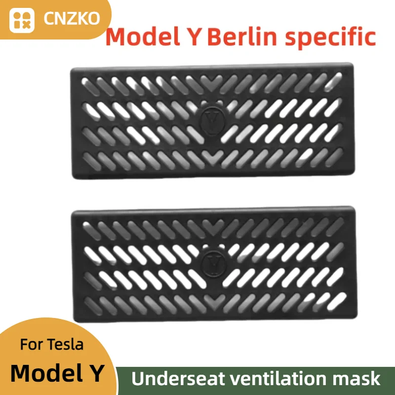 Per Tesla Model Y 2024 Berlino Sedile Posteriore Vent Copertura protettiva Set da 2 pezzi Sedile anteriore Inferiore Vent Copertura ABS Forniture