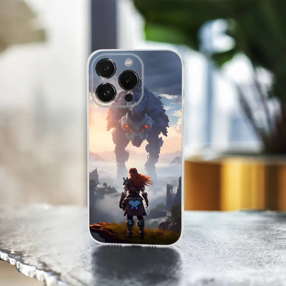 حافظة هاتف Game H-Horizon Z-Zero D-Dawn لهاتف iPhone 16,15,14,13,12,11 Pro,Max,Plus,X,XS,XR,SE,غطاء ناعم شفاف صغير