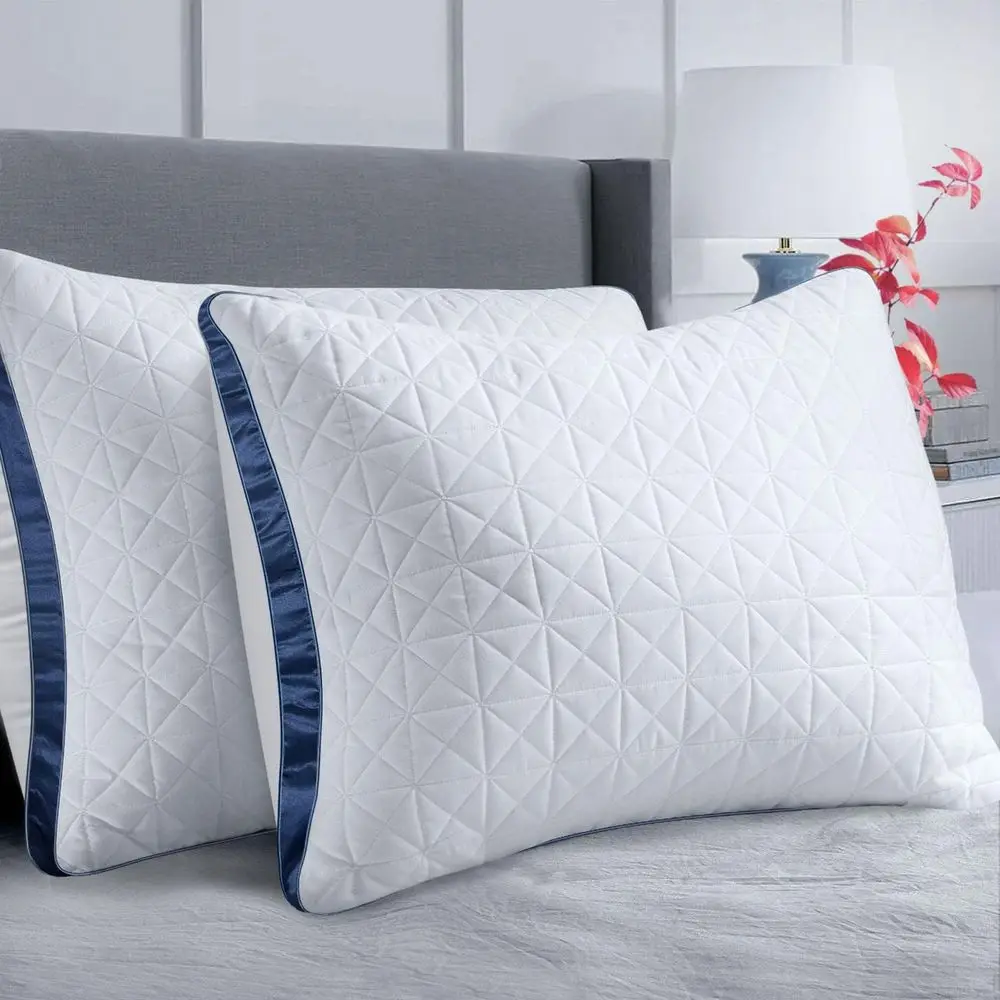 

Комплект из 2 подушек Queen Size, 2 штуки, охлаждающие, роскошные, как в отеле, для сна, поддерживающие, дышащие, с наполнителем из искусственного пуха