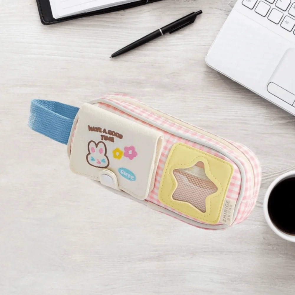 

Multilayer Y2K Cartoon Stationery Bag PVC Display Desktop Storage Korean Pencil Case Large Capacity Cosmetics Card Pen