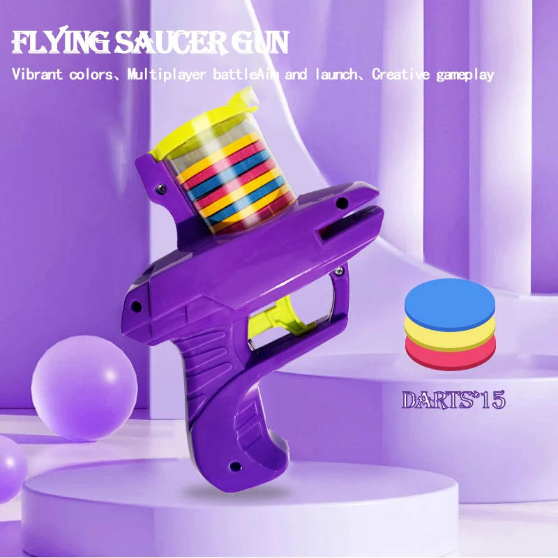Pistolet à soucoupe volante classique EVA, doux et rebondissant, fonction de lancement sûre, jouet pour jouer en plein air Parent-enfant, jouet anti-Stress