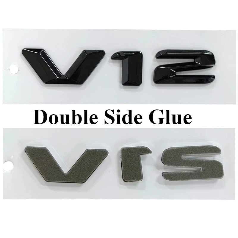 ABS Black Chrome Letters Car Fender For Mercedes Benz V12 CL600 W140 M275 CL 500 S600 V12 Emblem Logo Sticker Badge Accessories