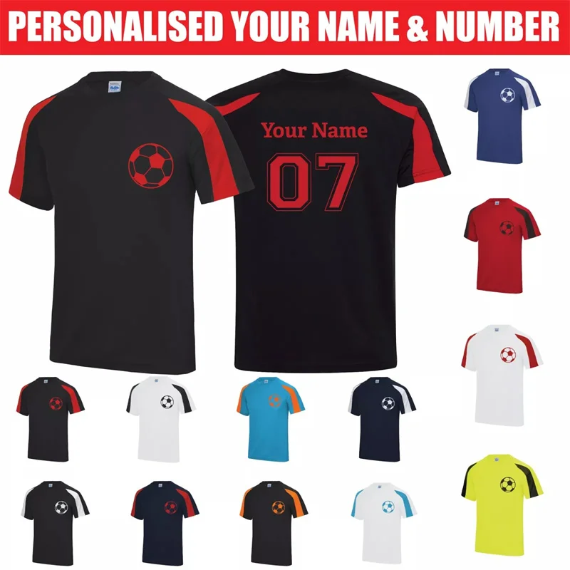 

Персонализированный номер. Спортивная футболка для мужчин и детей с 3d принтом на заказ, футбольная футболка с номером, летние спортивные футбольные футболки на открытом воздухе