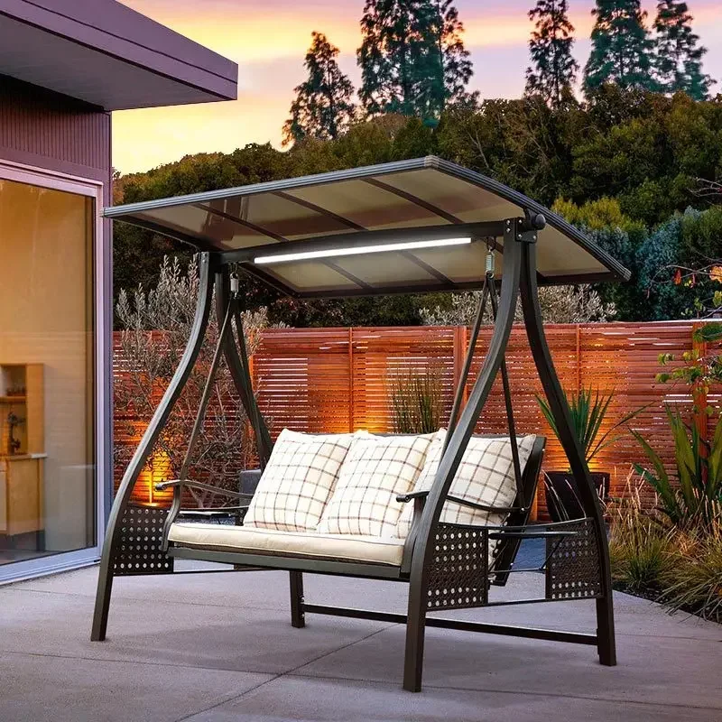Outdoor swing adjustable to bed in multiple colors