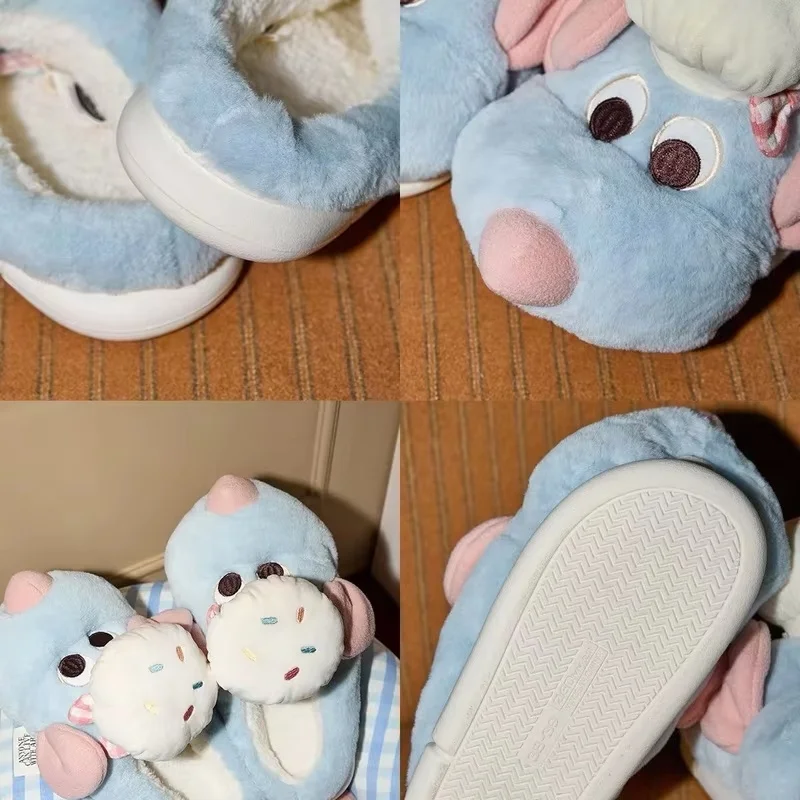 Cartoon Leuke Ratatouille Remy Muis Katoenen Schoenen Warm En Antislip Dames Thuis Katoenen Slippers Film Randapparatuur Meisje Gift