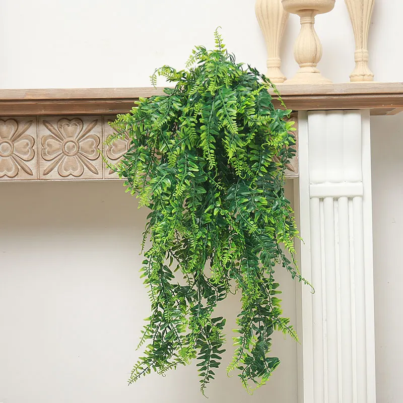 DociDaci 90cm Artificial Plants Plastic Wall Hanging Persian Fern Leave Vines Home Garden Wedding Party Fake Plant Wall Decorati