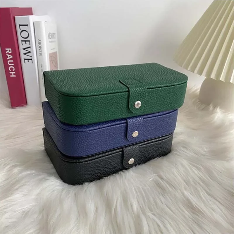 Portable PU Leather Travel Jewelry Organizer Box Storage Case Earring Ring Necklace Jewelry Storage Case Display Holder Woman
