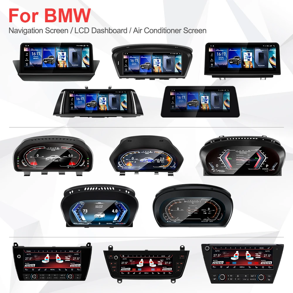 Cyfrowy prędkościomierz LCD Panel sterowania AC Samochodowy odtwarzacz DVD GPS do BMW F10 F20 F30 do BMW E60 E90 X5 X6 serii 5