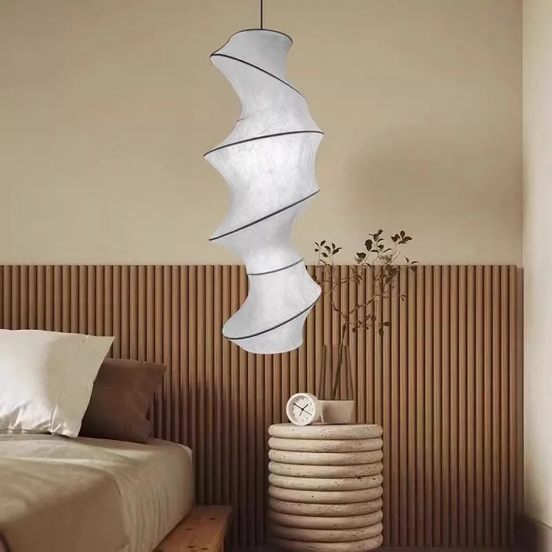 غرفة المعيشة الحديثة غرفة الطعام غرفة الشاي غرفة نوم منصة مشروبات السرير اليابانية الحرير قلادة الخفيفة