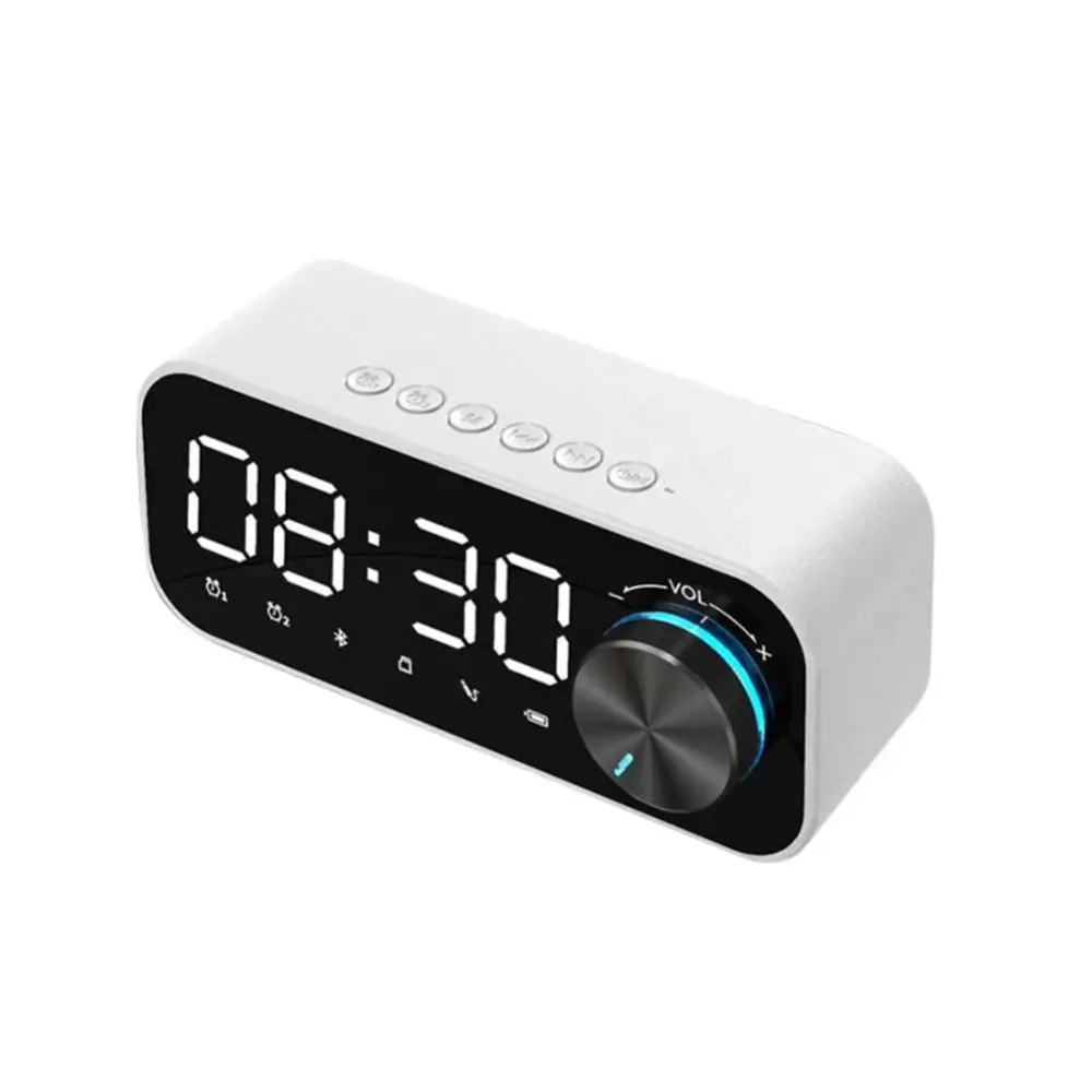 

High Volume Bluetooth Speaker Small Size Clock Function Mini Alarm Clock Wireless Connectivity Super Bass LED Alarm Clock
