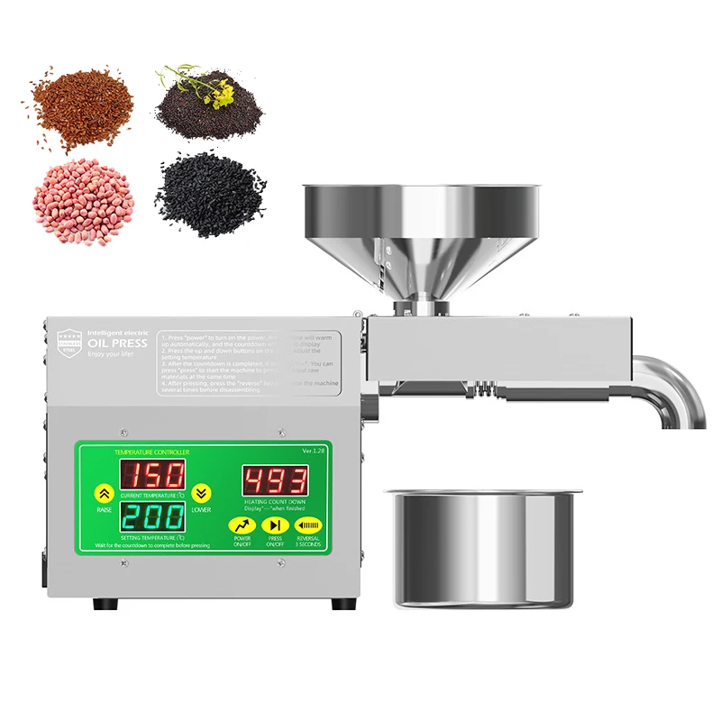 

220V/110V B01S Intelligent Oil Press Sunflower Seeds Oil Extracting Machine Flax Seed Sesame Squeeze oil