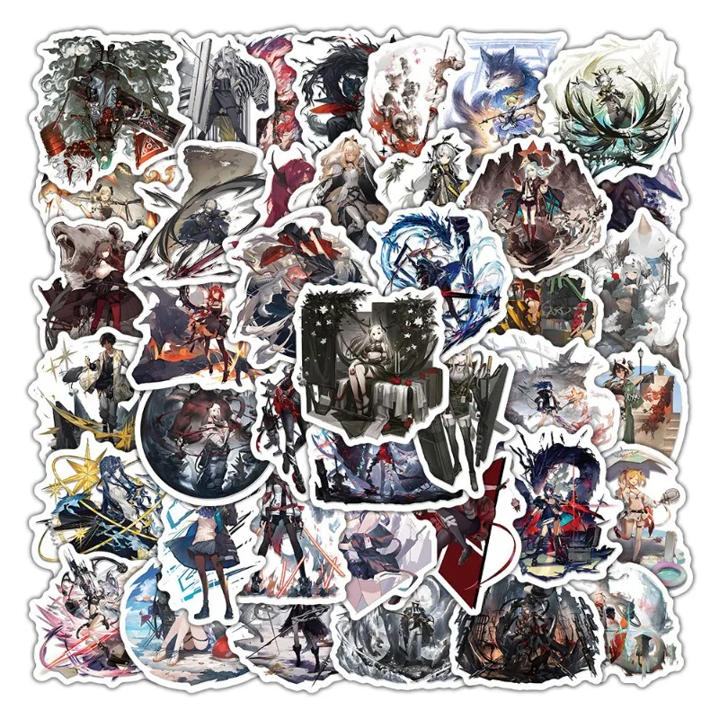 50pcs Arknights Anime Stickers Suitcase Water Cup Stationery Mobile Phone Car Scooter Laptop Refrigerator Decorative Stickers