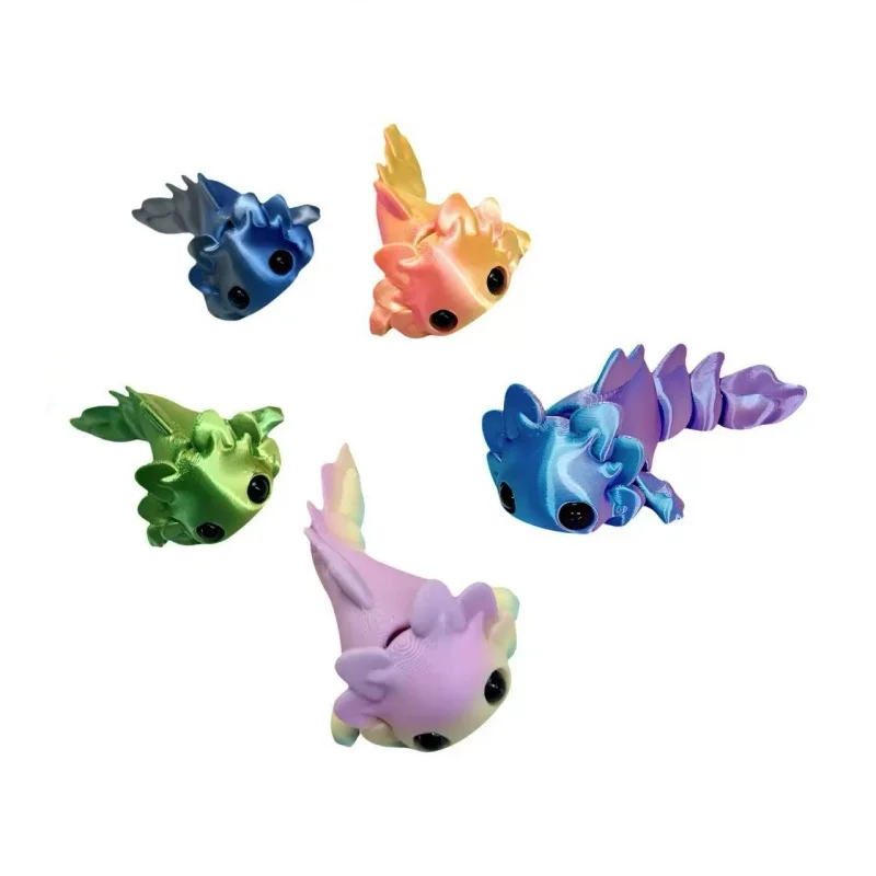 

3D Printed Salamander Figures Multi-Joint Movable Simulation Eyes Kids Toy Home Living Room Desktop Decoration Children Gift