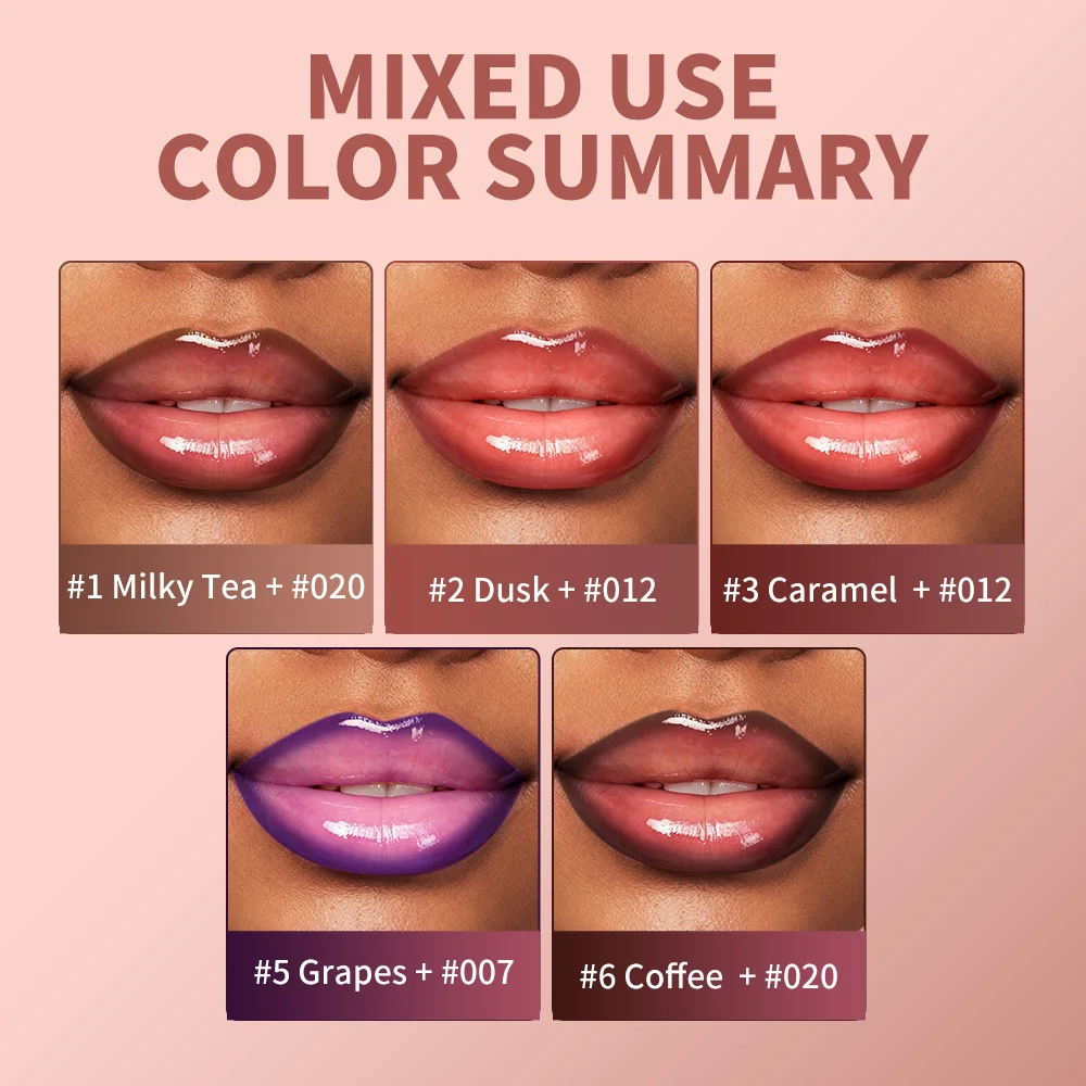 ลิปไลเนอร์พร้อมลิปกลอส ชุดคอมโบ ลิปกลอสสีน้ำตาลเข้ม ชมพู นู้ด กลอสเงา ติดทนนาน ชุ่มชื้น ชุดแต่งหน้าสำหรับริมฝีปาก