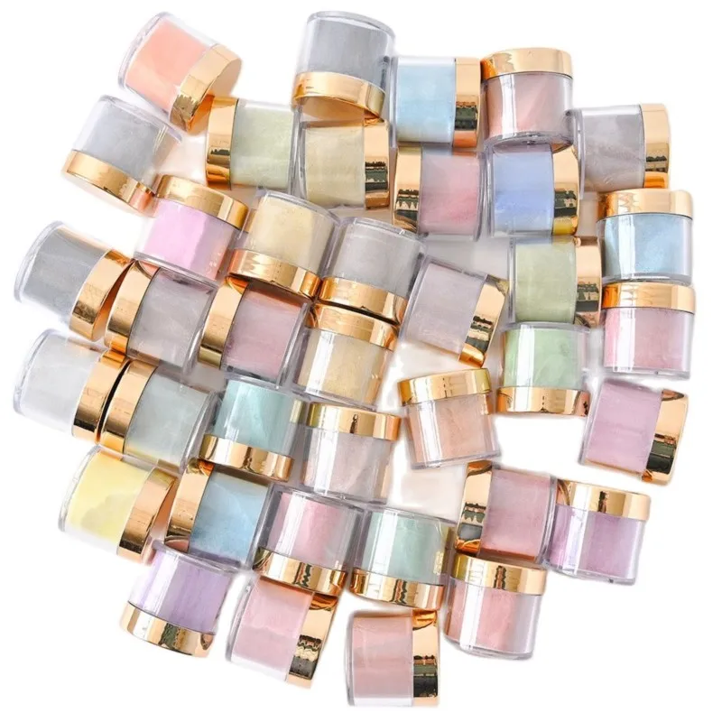 20/50/100Pcs Gold Lid Clear Empty Refillable Bottles 10/30/60ML Makeup Travel Containers Cosmetic Jar For Acrylic Powder Glitter