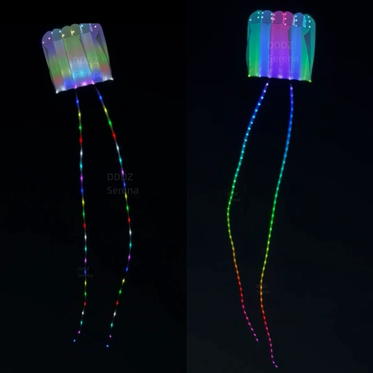 DDDZ 3D Colorful 10m 15m 20m 30m tubing tail for LED kites for mantaray delta kites pilot kite nylon ripstop color adjustable